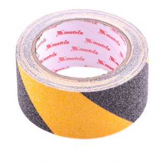 Лента клейкая противоскользящая Matrix, черно-желтая 50 мм x 5 м фото Лента клейкая противоскользящая Matrix, черно-желтая 50 мм x 5 м картинка